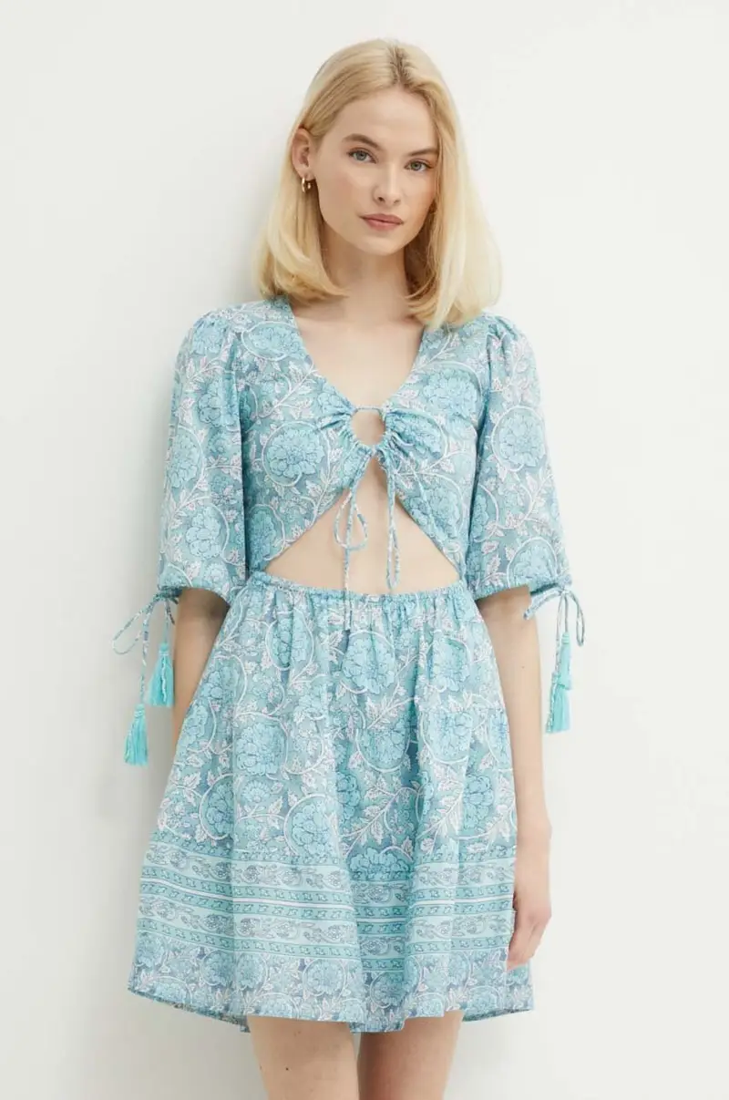 vestito in cotone MARGOT colore blu PL953478 miniatura 4