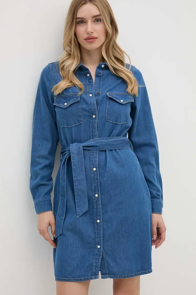 vestito REGULAR DENIM DRESS colore blu PL953581HT8