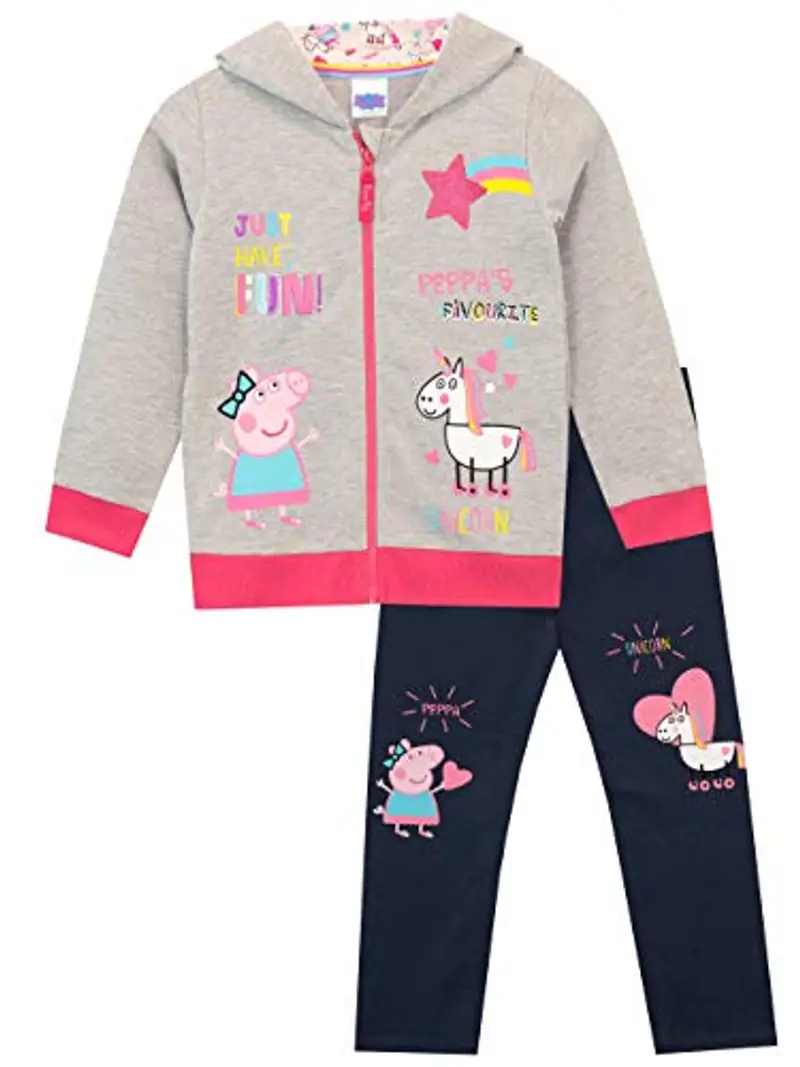 Peppa Pig Felpe con cappuccio e leggings per ragazze Unicorno Multicolore 7