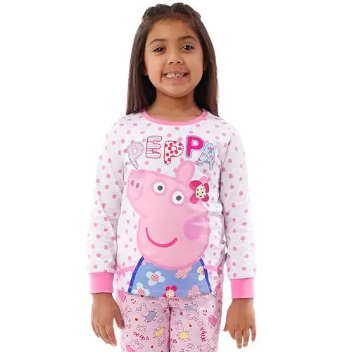 Peppa Pig Pigiama Bambina, Pigiami Ragazza Manica Lunga, Pigiami Bambina Peppa, Set Pigiama Bambine, Rosa 3 miniatura 2