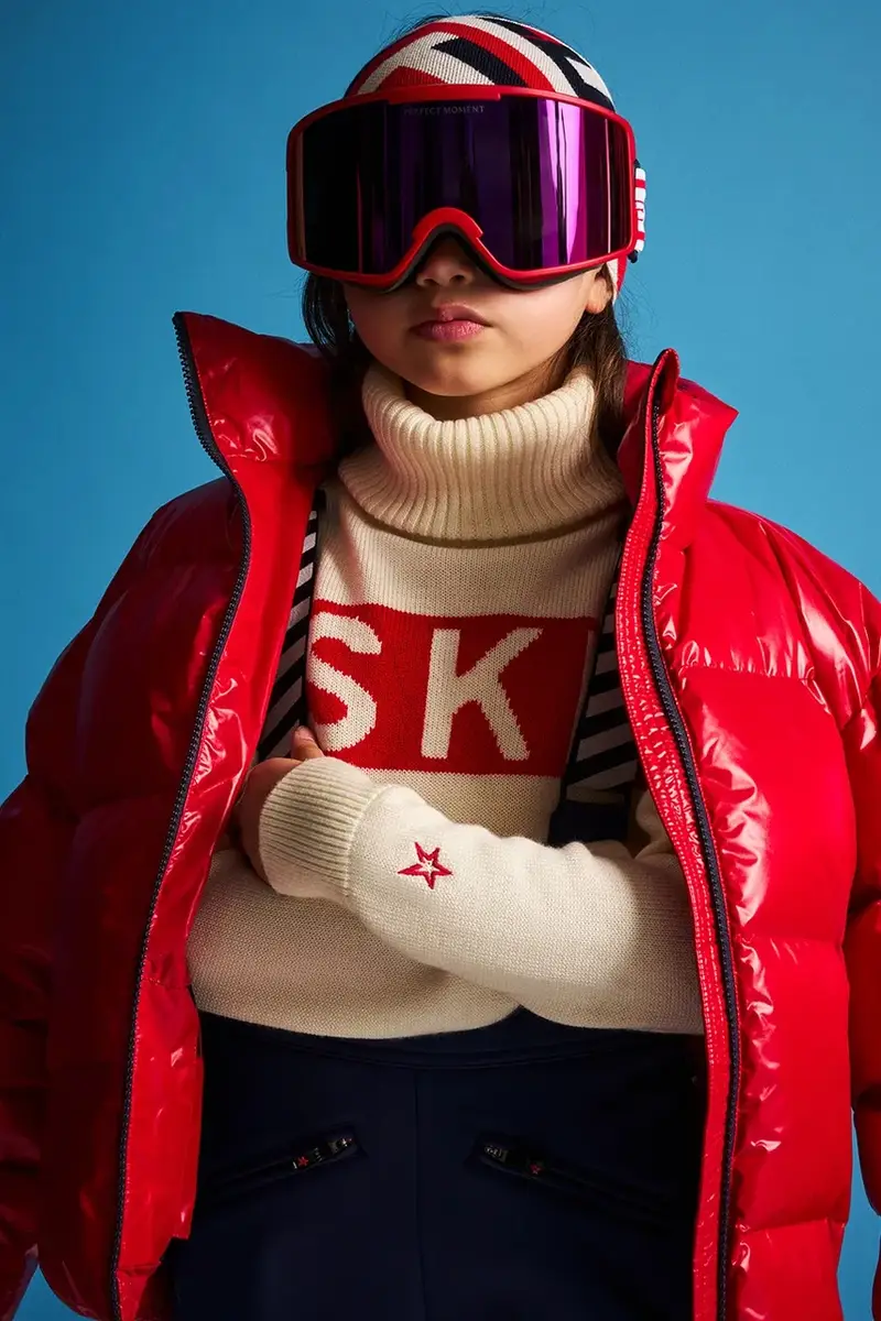 giacca da sci bambino/a nuuk puffer jacket Rosso miniatura 5