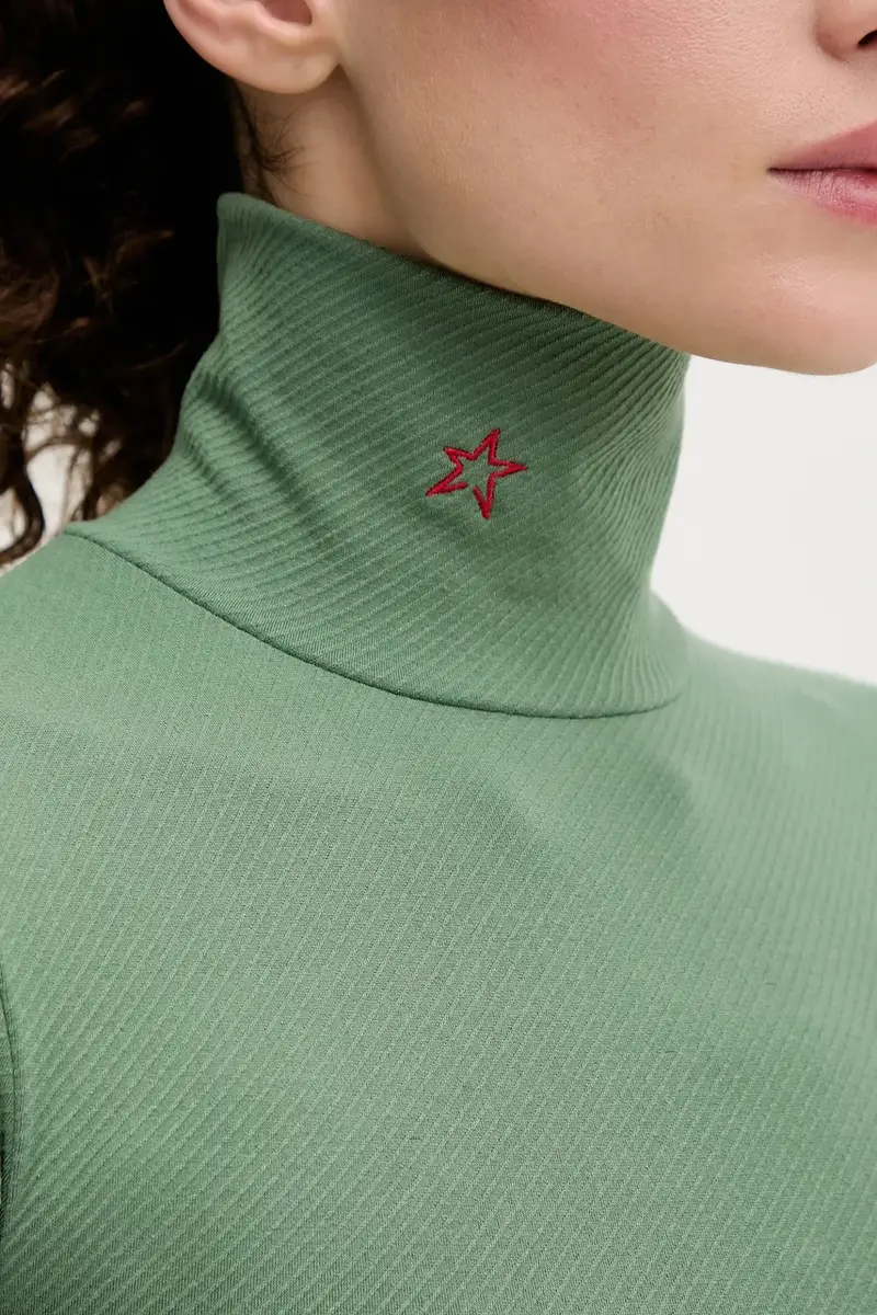 longsleeve funzionale con aggiunta di cotone Perfect Thermal Verde miniatura 5