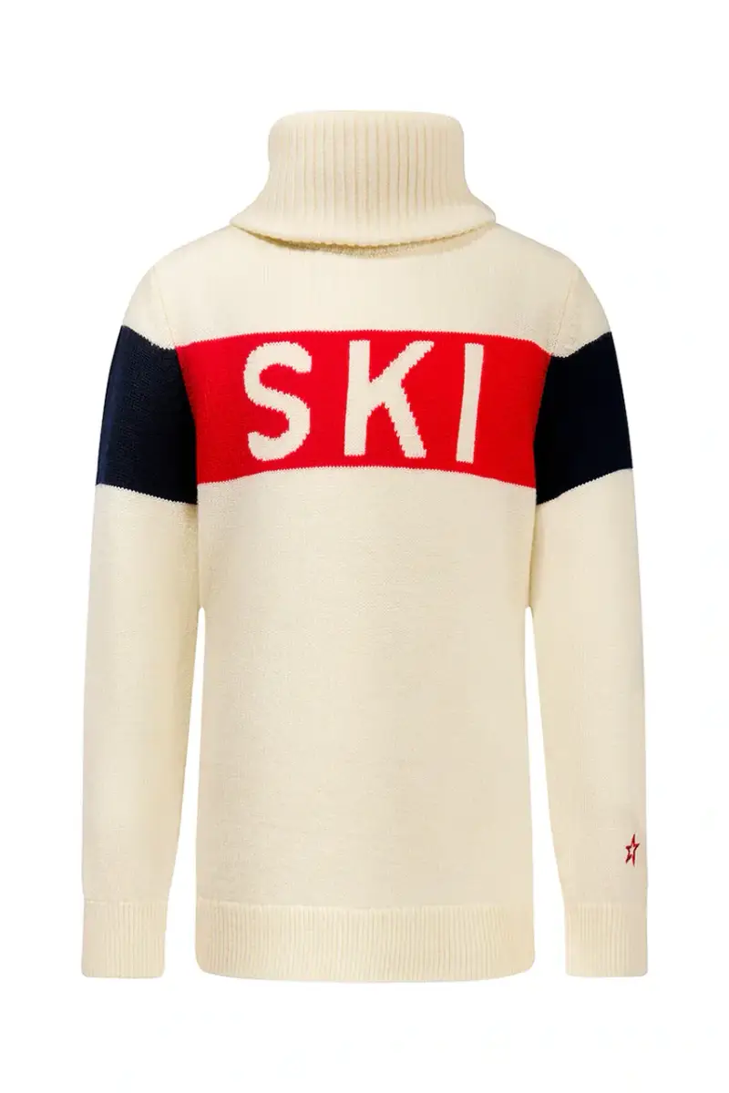 maglione in cotone bambini ski turtle sweater ii Beige