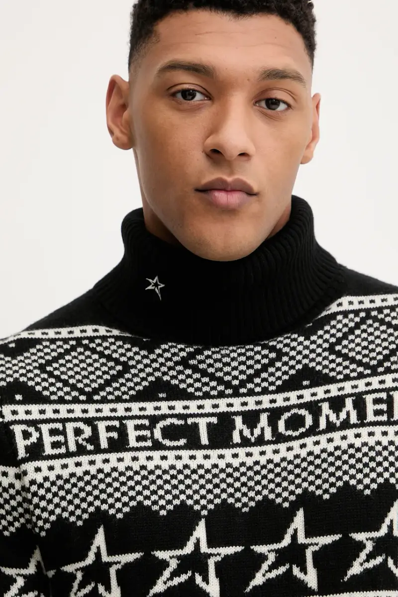 maglione in lana Fairisle Nero miniatura 4