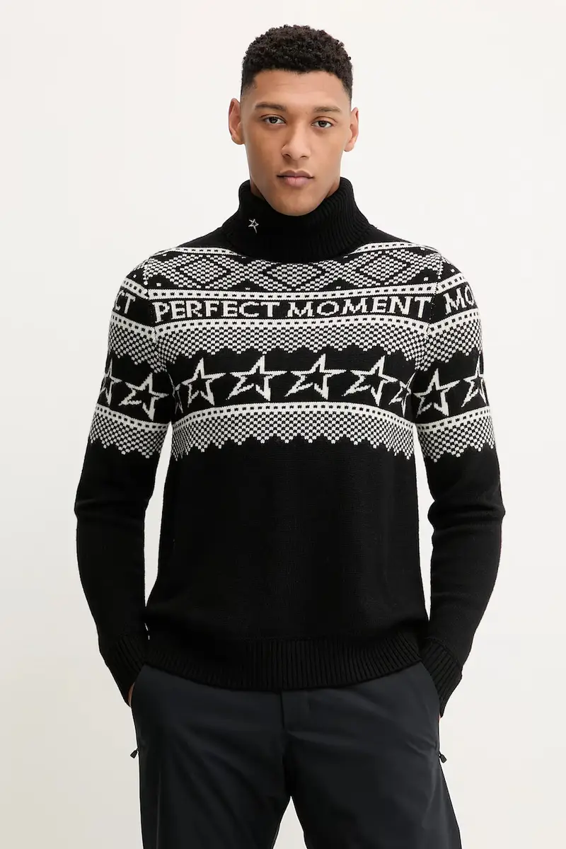 maglione in lana Fairisle Nero