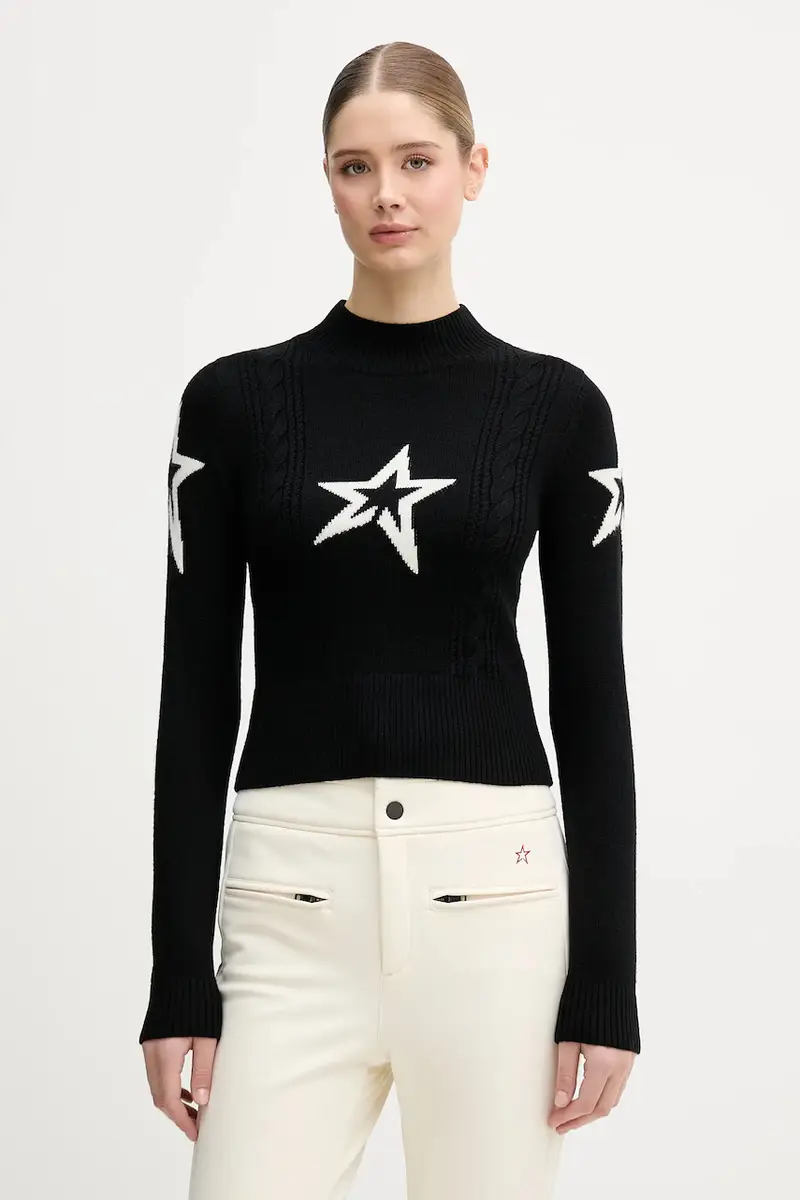 maglione in lana merino Cable Nero