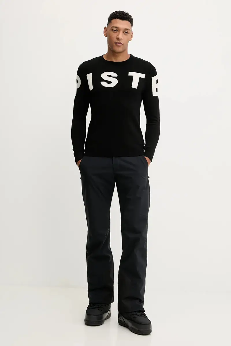 maglione in lana Piste Nero miniatura 2