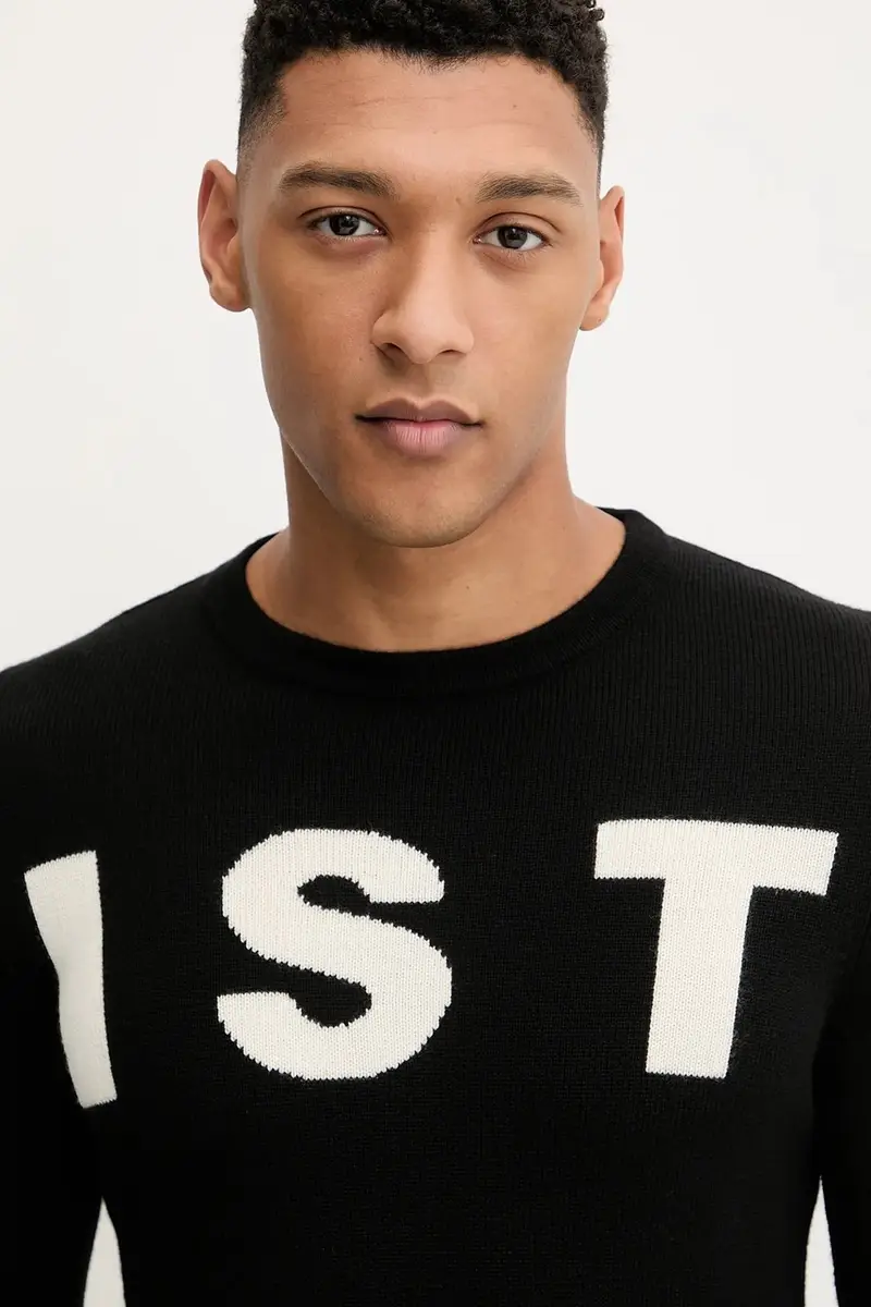 maglione in lana Piste Nero miniatura 4