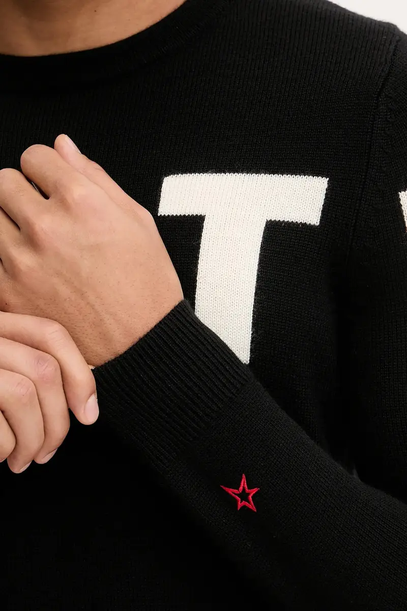 maglione in lana Piste Nero miniatura 5