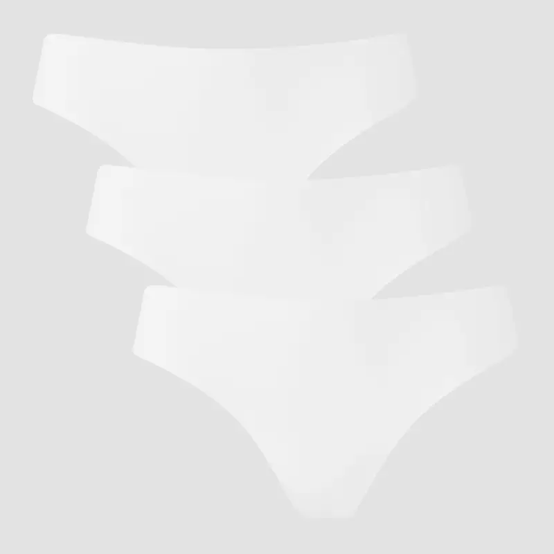 Perizoma a vita media a taglio laser MP da donna (confezione da 3) - Bianco - L