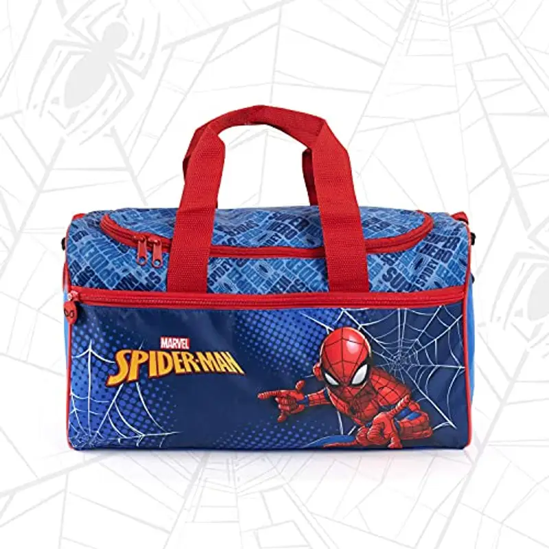 PERLETTI Borsa Sport Bambino Spiderman Blu e Rosso - Borsone Palestra per Bambini Uomo Ragno con Tracolla e Tasca Frontale - Sacca Sportiva Bimbo Marvel Spider Man Tempo Libero e Viaggi - 35x22.5x15 miniatura 3