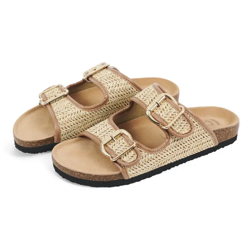 Ciabatte Comfort Raffia Raffia Avana