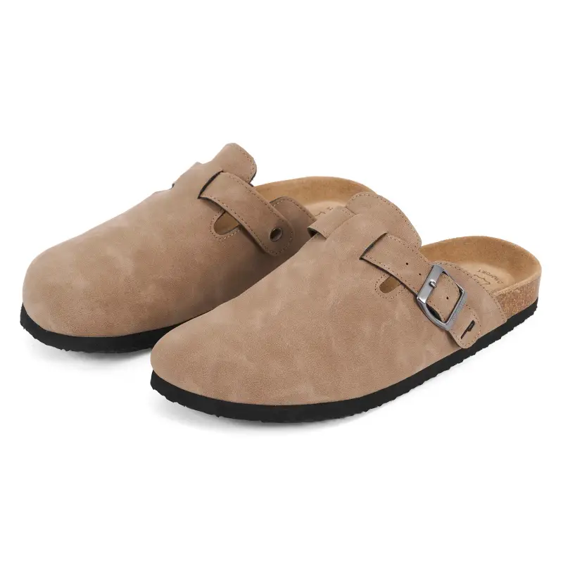 Ciabatte Comfort Uomo Beige Suéde