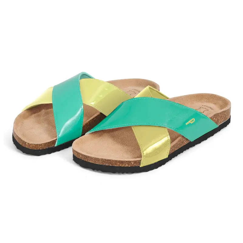 Ciabatte Comfort Vernice Bicolore Verde