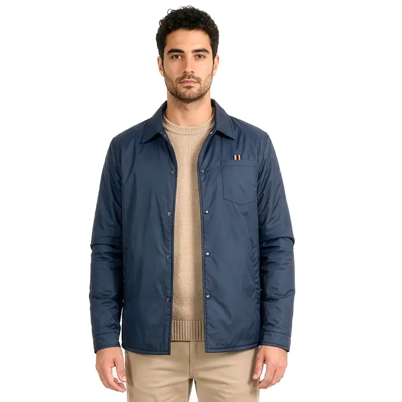 Giacca Overshirt Impermeabile Uomo Blu Navy