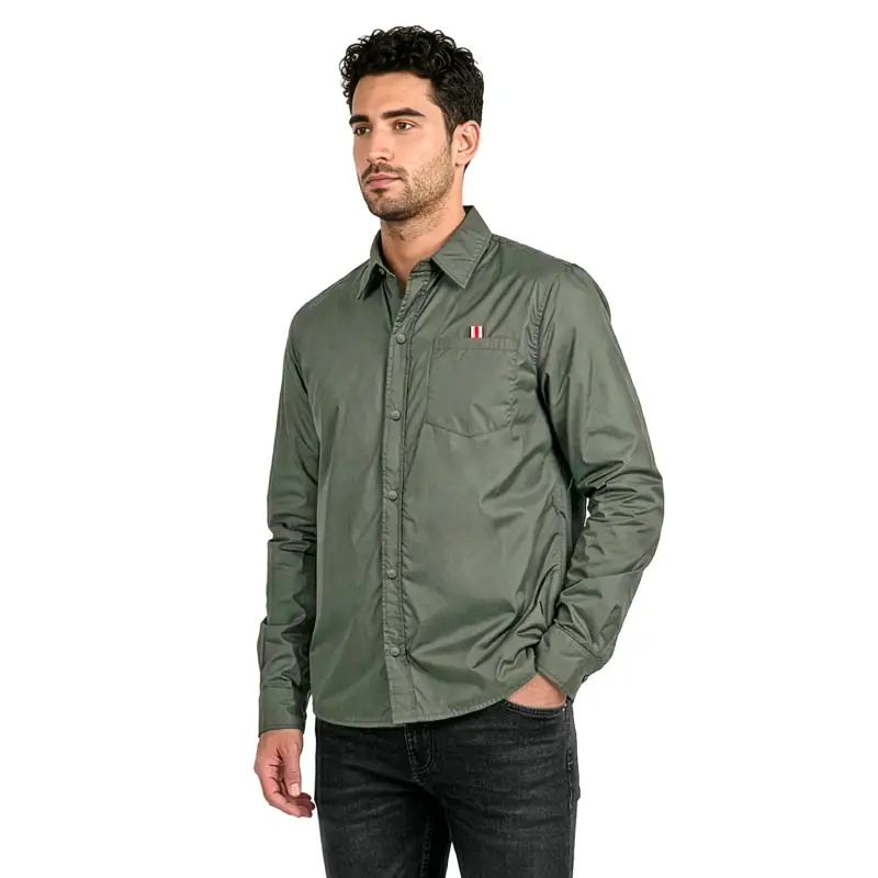 Giacca Overshirt Impermeabile Uomo Verde Oliva