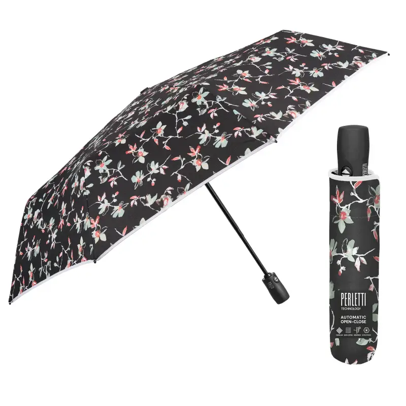 Ombrello Apri e Chiudi Automatico Fantasia Floreale Fiori Rossi