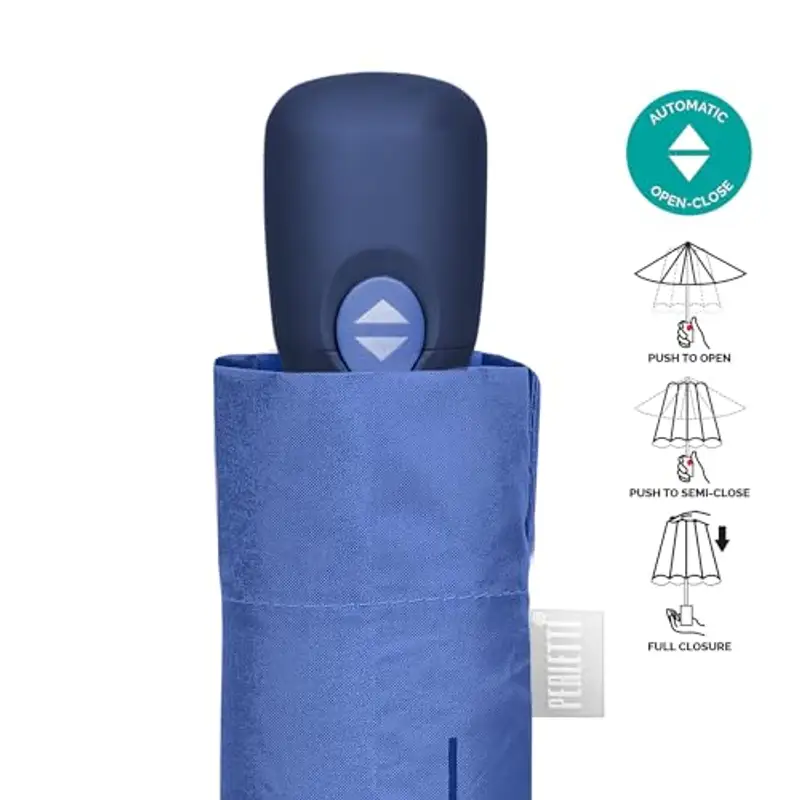 PERLETTI Ombrello Pieghevole Antivento Donna - Ombrellino Leggero Compatto Portatile da Borsa Viaggio - Apertura e miniatura 3