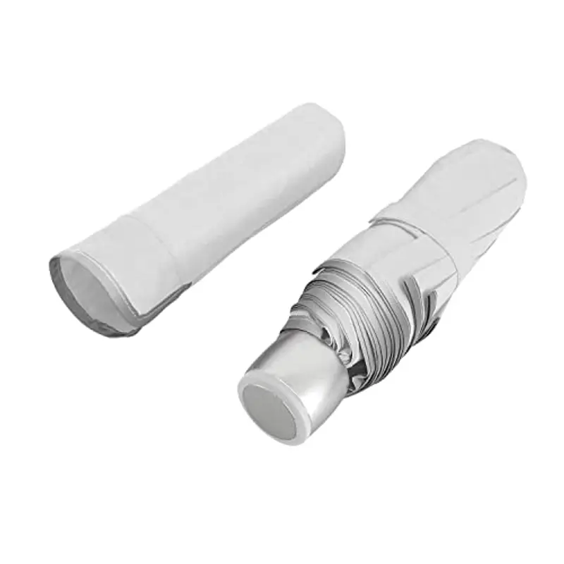 PERLETTI Ombrello Pieghevole Apertura Manuale Donna Uomo - Ombrello Antivento Piccolo da Borsa Viaggio Resistente Leggero - Ombrello Mini Compatto Tinta Unita - Diametro 98 cm (Bianco)