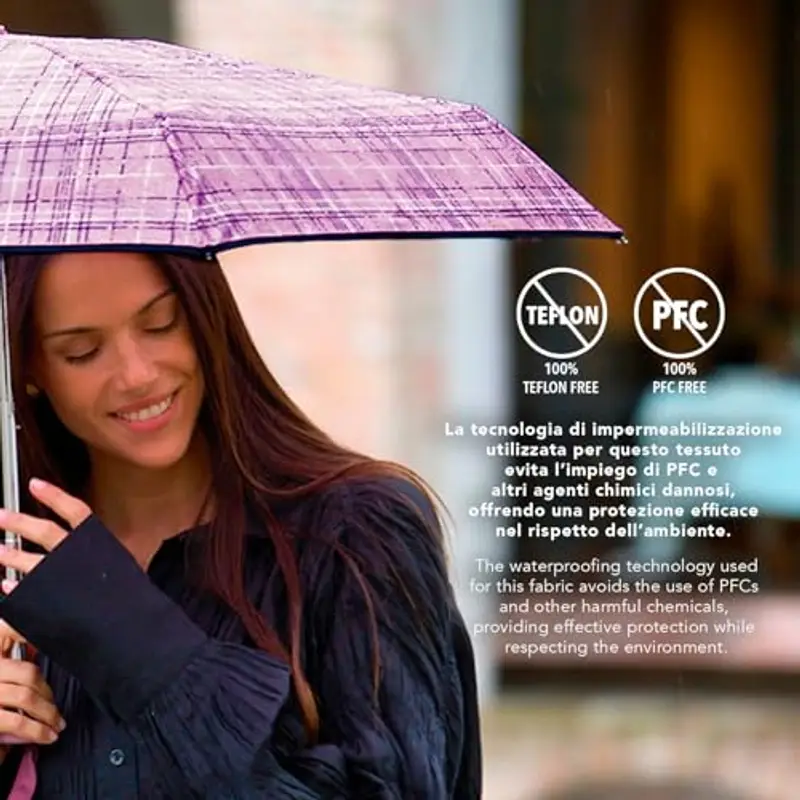 PERLETTI Ombrello Pieghevole Donna Antivento - Ombrellino Leggero Compatto Portatile da Borsa Viaggio - Apertura e miniatura 3