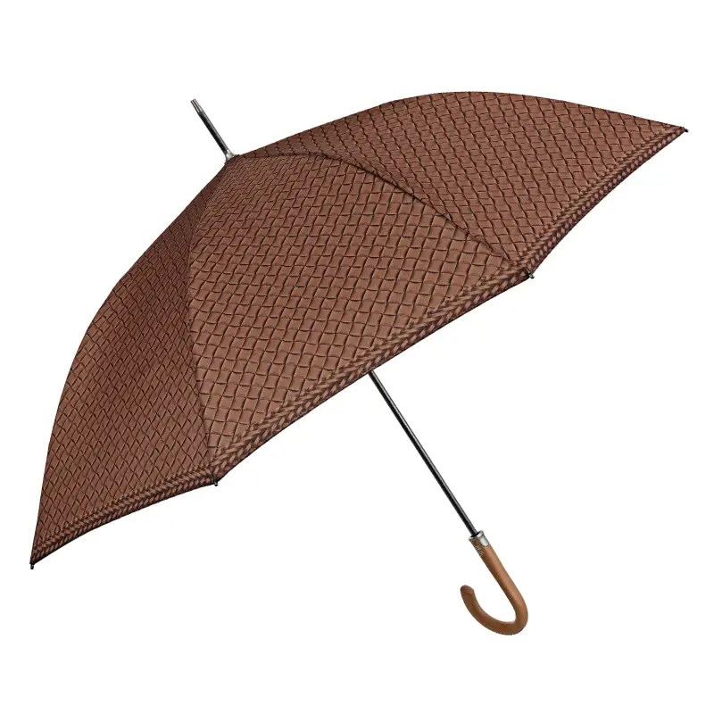 Ombrello Technology Lungo Fantasia Intrecciata Marrone Intreccio