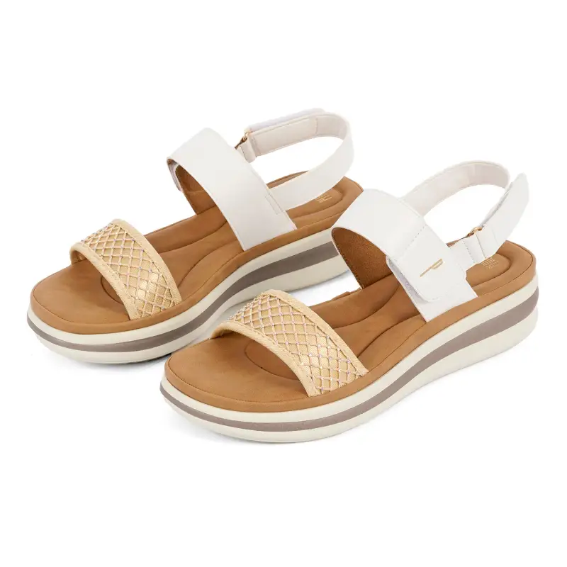 Sandalo Sneaker con Cinturino Bianco e Oro