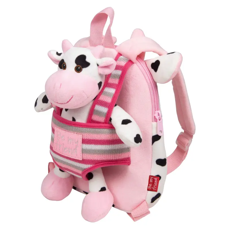 Zainetto Reversibile con Peluche Mucca