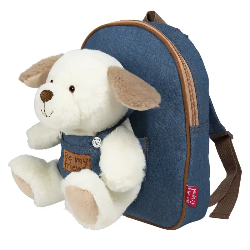 Zaino in Denim con Peluche Cagnolino