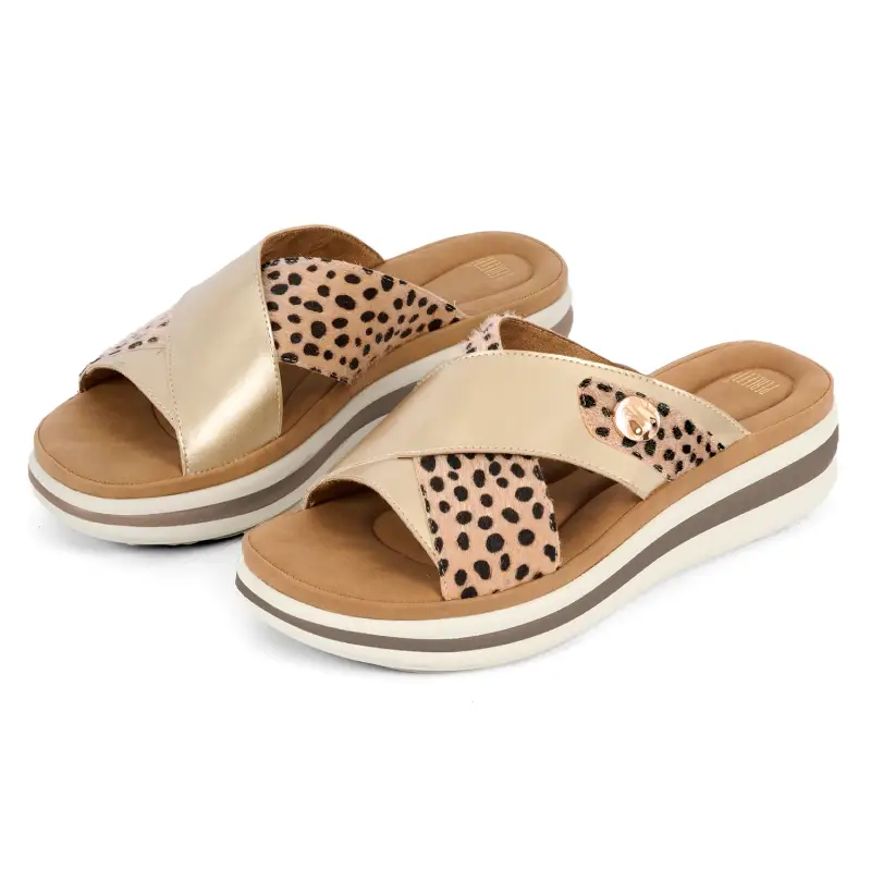 Zeppa Super Leggera con Fascia Bicolore Oro e Ghepardo