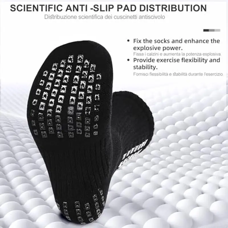 PERMANENTLY001 Calzini sportivi antiscivolo da calcio calzini antiscivolo uomo donna imbottiti anti-vesciche miniatura 3