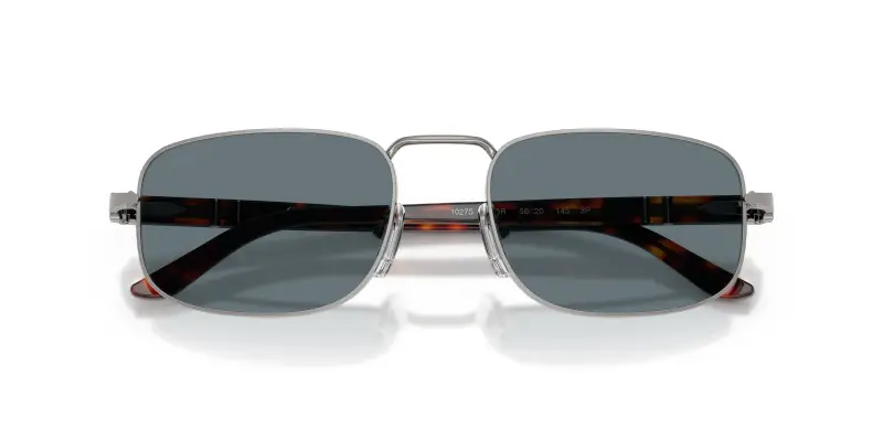Unisex Persol PO1027S 513/3R Occhiali da sole Metallo Grigio Blu Pillow Polarizzata miniatura 2