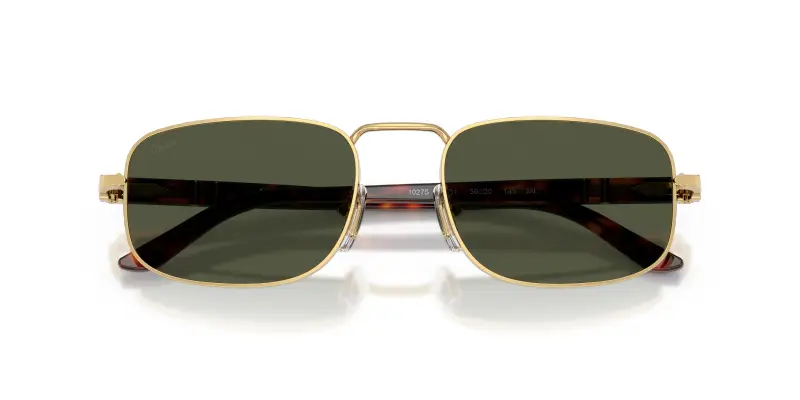 Unisex Persol PO1027S 515/31 Occhiali da sole Metallo Oro Verde Pillow Normale miniatura 2