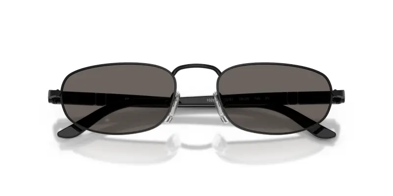 Unisex Persol PO1028S 1078B1 Occhiali da sole Metallo Nero Grigio Pillow Normale miniatura 2