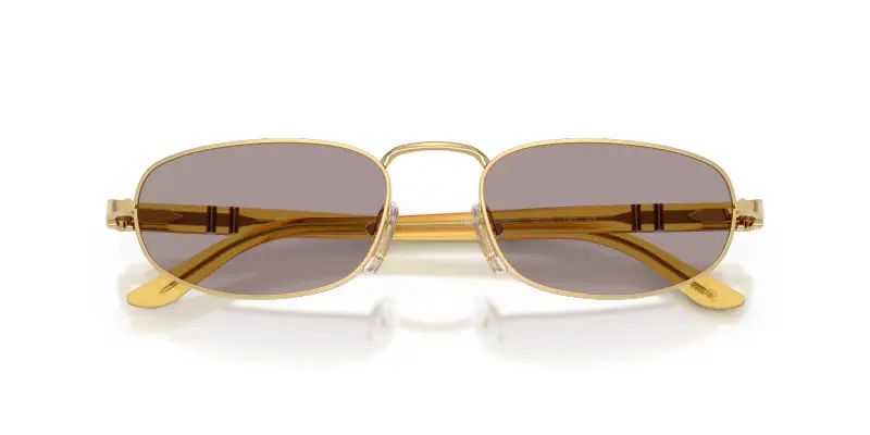 Unisex Persol PO1028S 112953 Occhiali da sole Metallo Oro Viola Pillow Normale miniatura 2