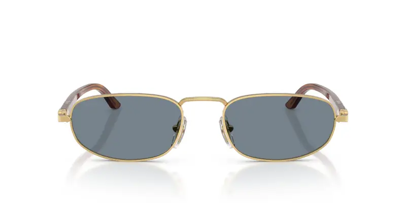 Unisex Persol PO1028S 113256 Occhiali da sole Metallo Oro Blu Pillow Normale miniatura 3