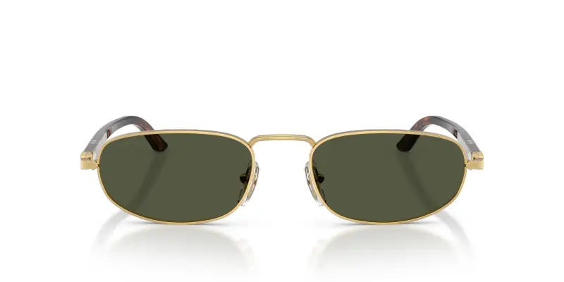 Unisex Persol PO1028S 515/31 Occhiali da sole Metallo Oro Verde Pillow Normale miniatura 3