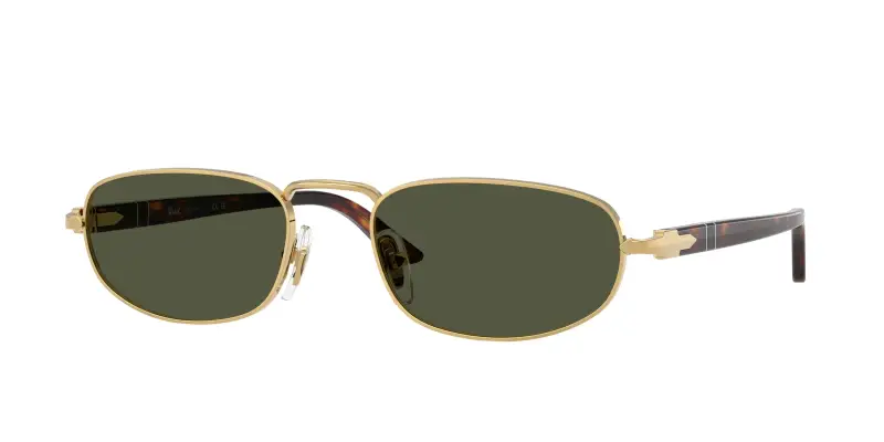 Unisex Persol PO1028S 515/31 Occhiali da sole Metallo Oro Verde Pillow Normale