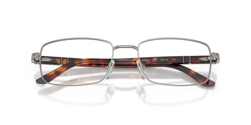 Unisex Persol PO1029V 513 Montature da vista Metallo Grigio Trasparente Pillow Normale miniatura 2