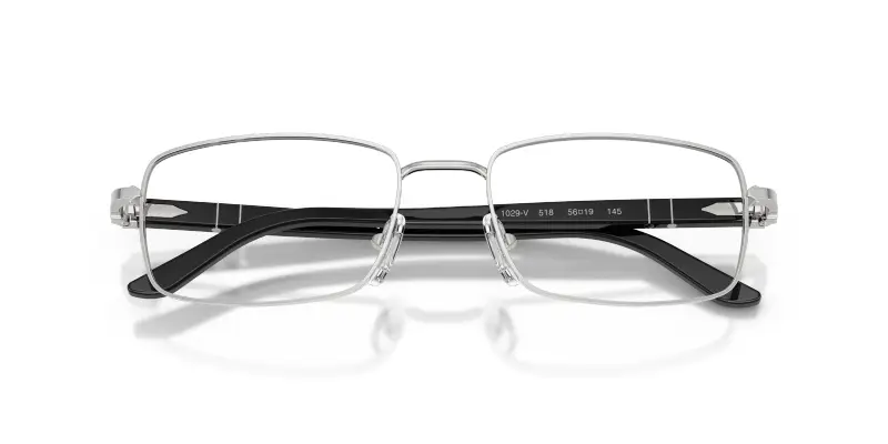 Unisex Persol PO1029V 518 Montature da vista Metallo Argento Trasparente Pillow Normale miniatura 2