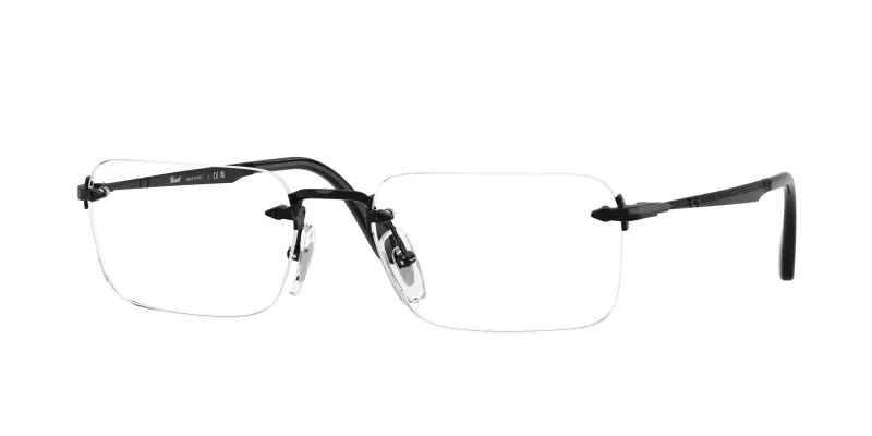 Unisex Persol PO1030V LUC 1078 Montature da vista Metallo Nero Trasparente Squadrata Normale