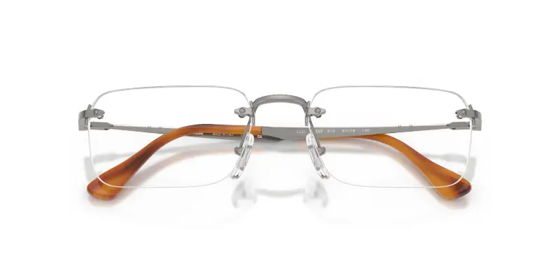 Unisex Persol PO1030V LUC 513 Montature da vista Metallo Grigio Trasparente Squadrata Normale miniatura 2