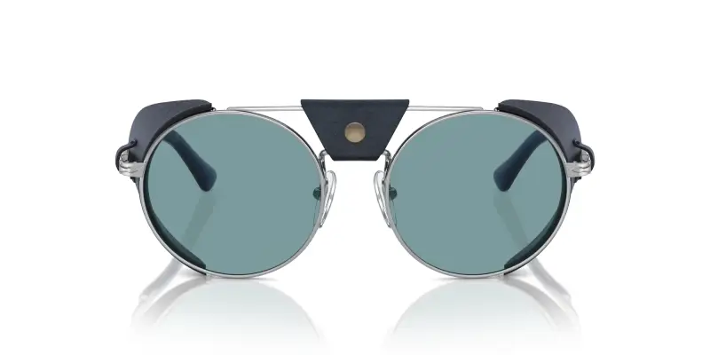 Unisex Persol PO2496SZ 1139P1 Occhiali da sole Metallo Argento Blu Rotonda Polarizzata miniatura 3