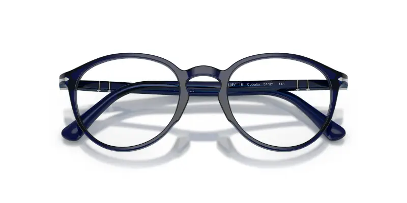 Unisex Persol PO3218V 181 Montature da vista Acetato Blu Trasparente Pantos Normale miniatura 2