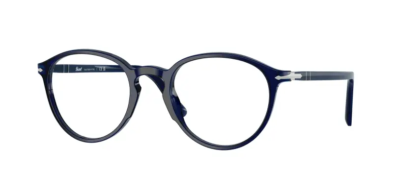 Unisex Persol PO3218V 181 Montature da vista Acetato Blu Trasparente Pantos Normale