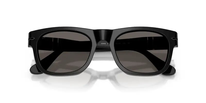 Unisex Persol PO3269S B95/B1 Occhiali da sole Acetato Nero Grigio Squadrata Normale miniatura 2