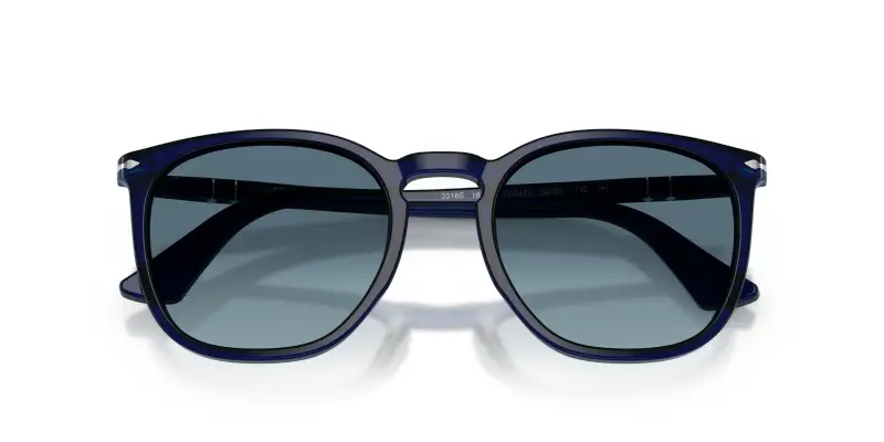 Unisex Persol PO3316S 181/Q8 Occhiali da sole Acetato Blu Blu Rotonda Normale Sfumato miniatura 2