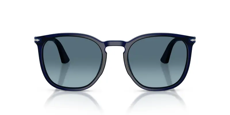 Unisex Persol PO3316S 181/Q8 Occhiali da sole Acetato Blu Blu Rotonda Normale Sfumato miniatura 3