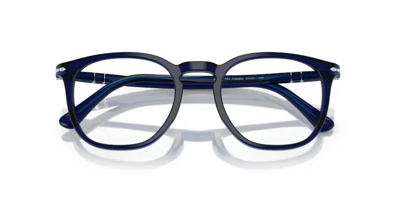 Unisex Persol PO3318V 181 Montature da vista Acetato Blu Trasparente Pantos Normale miniatura 2