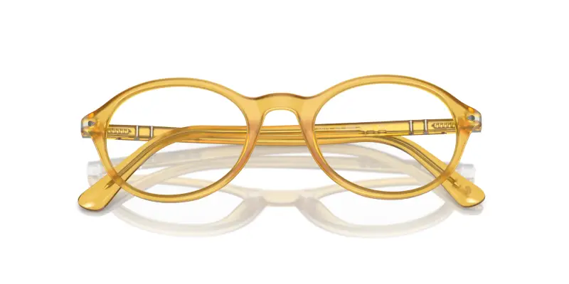 Unisex Persol PO3351V 204 Montature da vista Acetato Giallo Trasparente Rotonda Normale miniatura 2