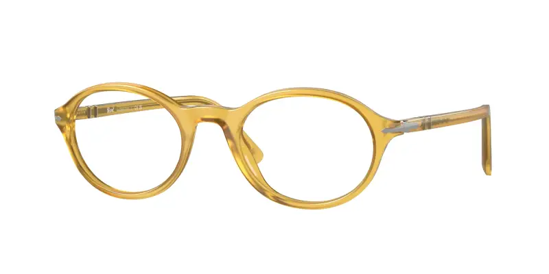 Unisex Persol PO3351V 204 Montature da vista Acetato Giallo Trasparente Rotonda Normale